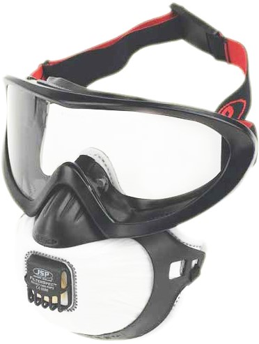 JSP Filterspec Pro stofmasker met ruimzichtbril inclusief 3 x P3 filter